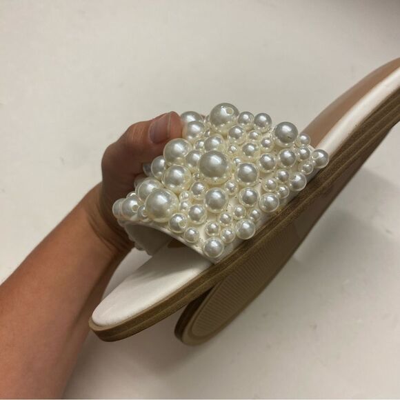 A New Day Nylah Pearl Slide Sandal Memory Foam beach wedding Bridal 6 NEW - Picture 4 of 9